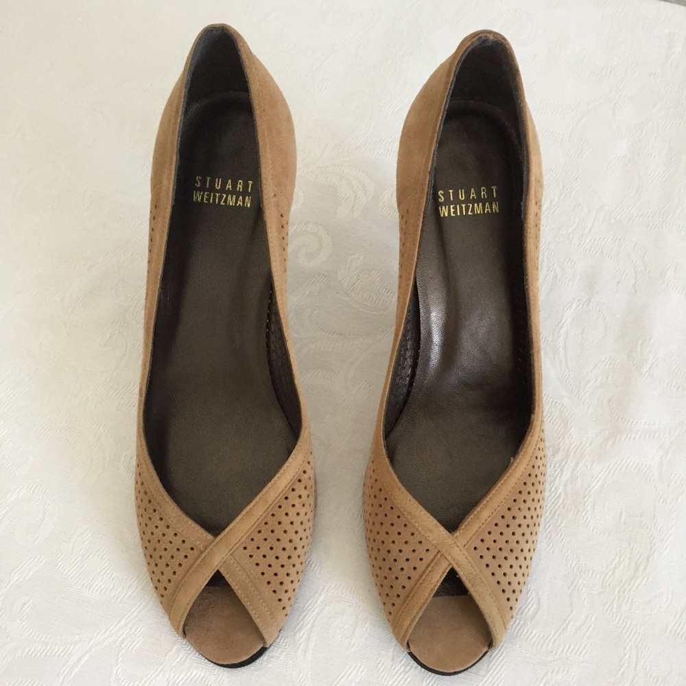 Stuart Weitzman dude peep toe heels